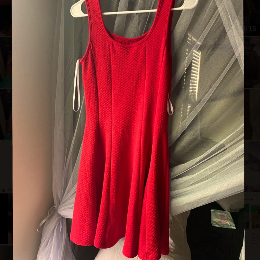 Red Pleated Dress